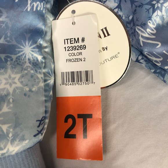 New NWT Disney Frozen Outfit Set Blue Coat Jacket + Tutu Skirt Silver Glitter 2T - Picture 12 of 12